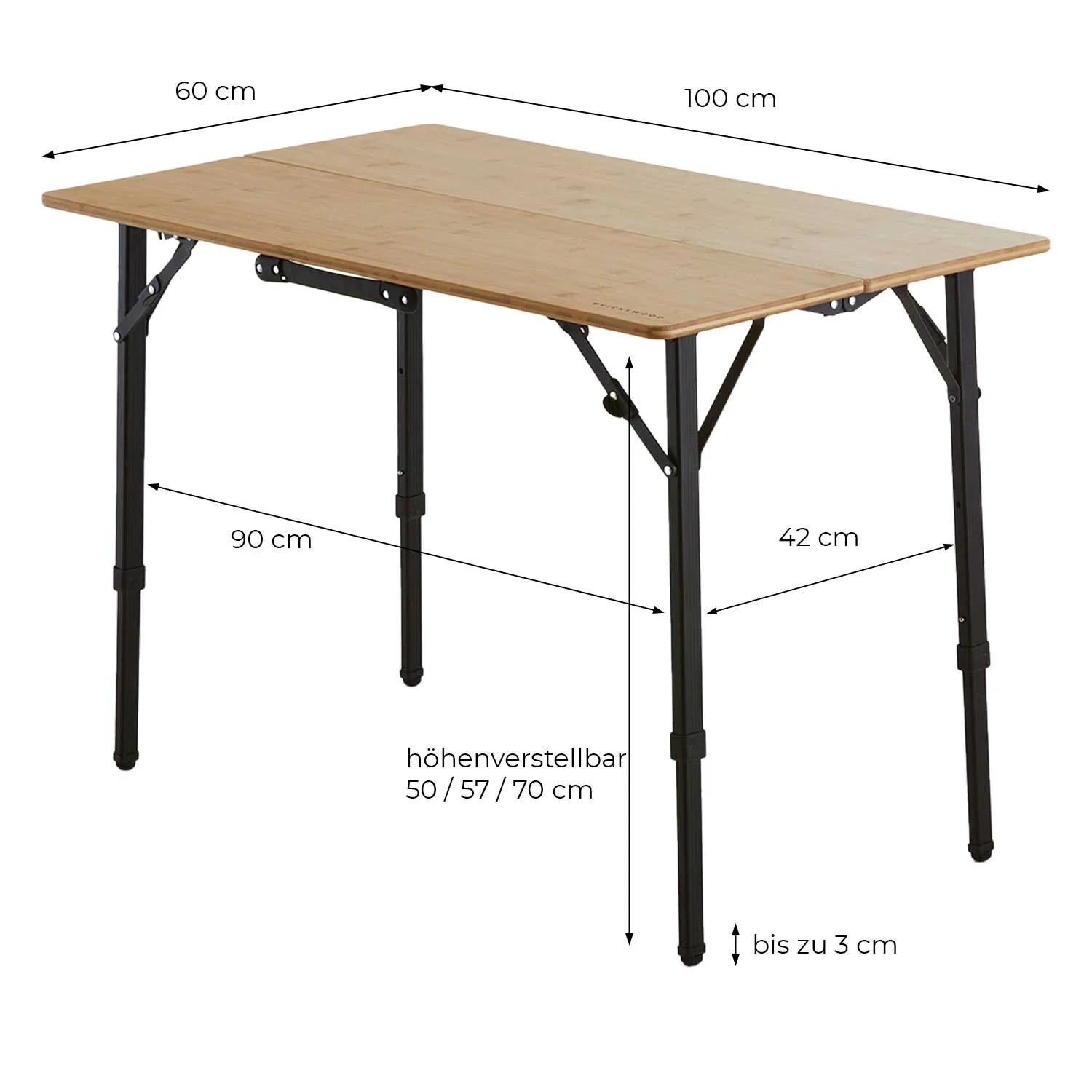 Campingtisch faltbar BAMBOO TWO 100 x 60 cm – VanSites Shop