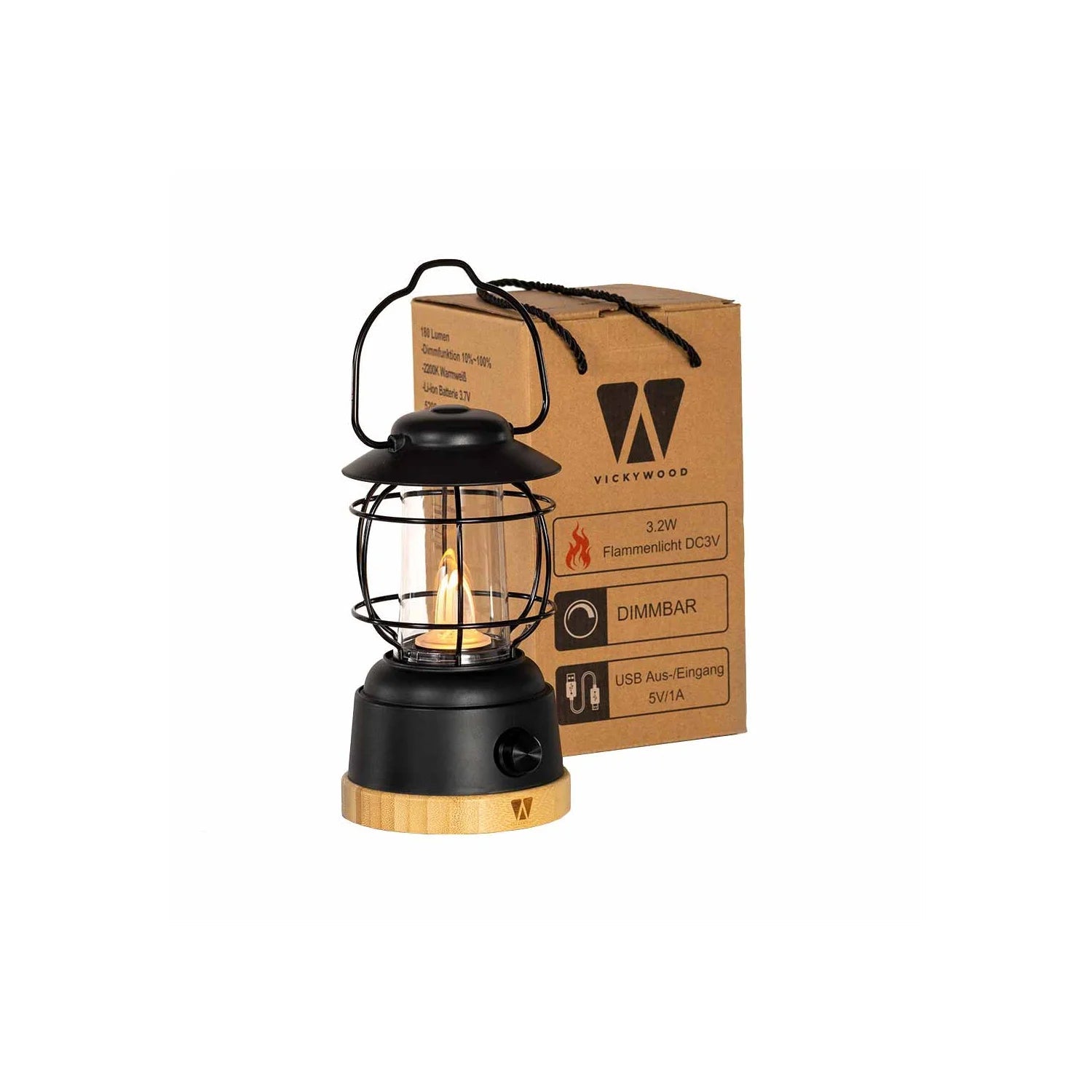 WOODY Lantern Campinglampe dimmbar Vickywood